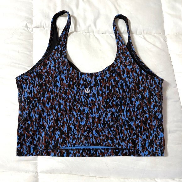 Like New Lululemon Align Tank Top Camo Blue Nile Built-In Bra Yoga Activewear 12 - Picture 7 of 10